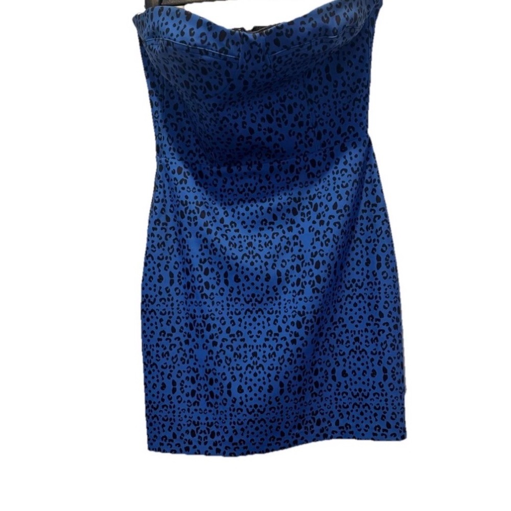 Blue Leopard Print Sheath Dress